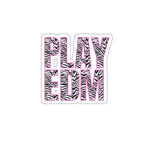 Odtwórz EDM Y2K Zebra Print Pink Sticker| Naklejka House Music, Naklejka Tech House, Naklejka Rave Lover, Naklejka EDM, Dubstep