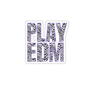 Play EDM Y2K Zebra Print Purple Sticker| House Music Sticker, Tech House Sticker, Rave Lover Sticker, EDM Sticker, Dubstep