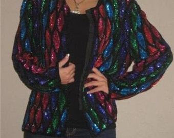 Vintage 1980’s Magnin Sequins Jacket Size medium to large, used in a move