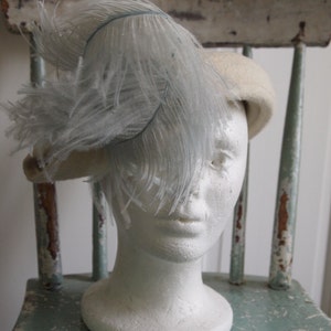 Vintage 40s Sonni California hat ostrich feathers image 1