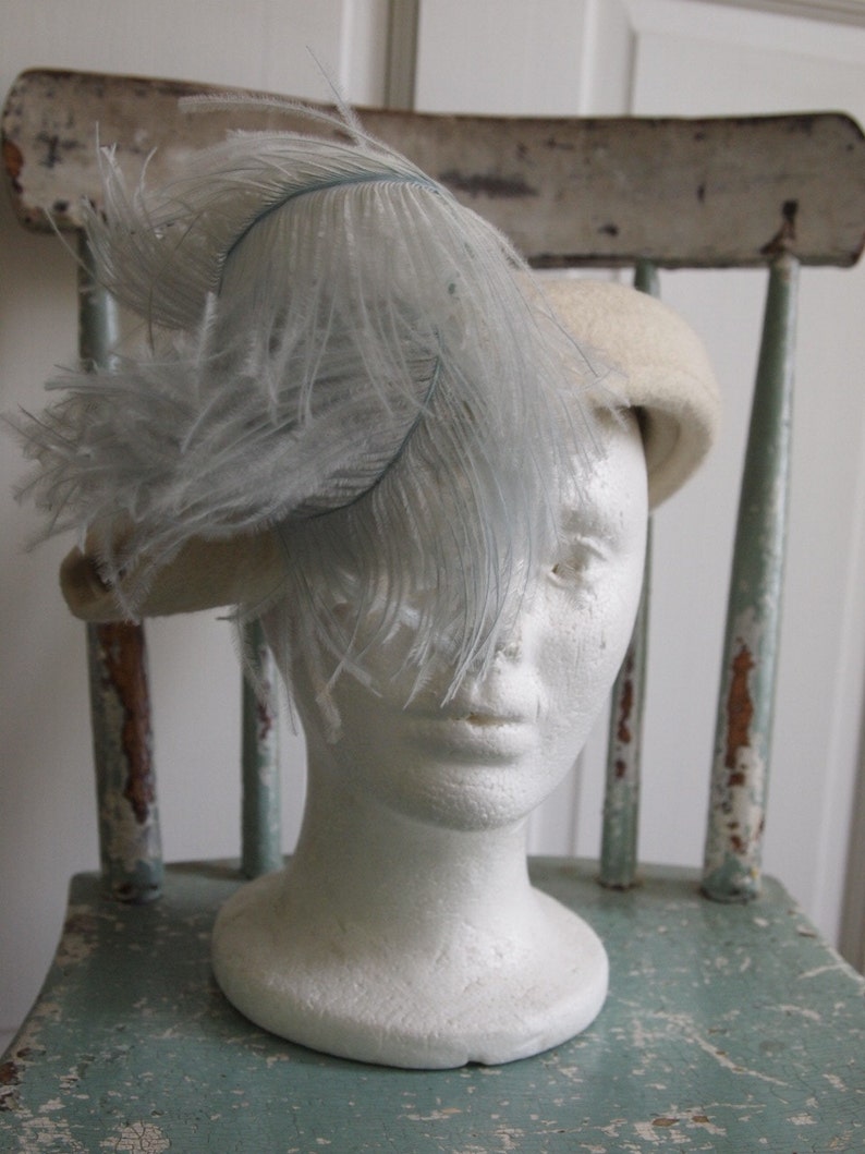 Vintage 40s Sonni California hat ostrich feathers image 1