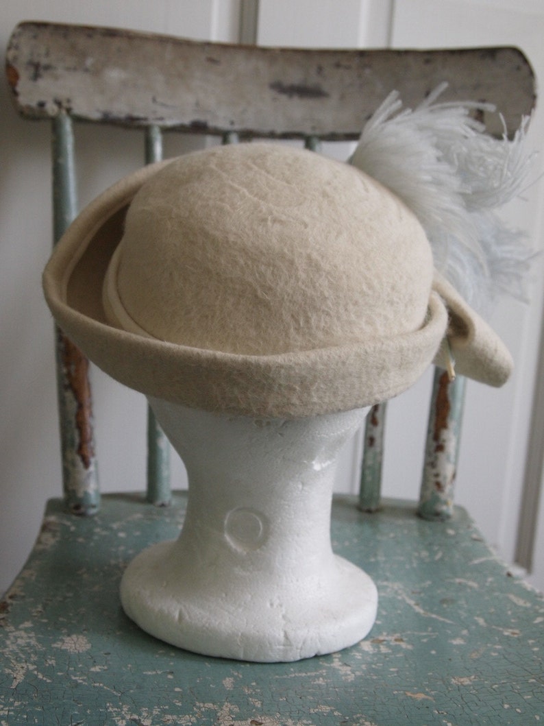 Vintage 40s Sonni California hat ostrich feathers image 4