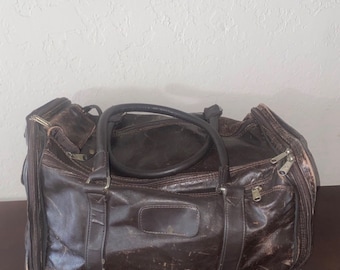 Vintage 60's Leather L & L  Leader Luggage Excellent vintage condition