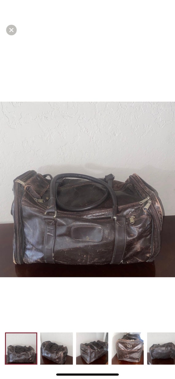 Vintage 60's Leather L & L  Leader Luggage Excell… - image 1