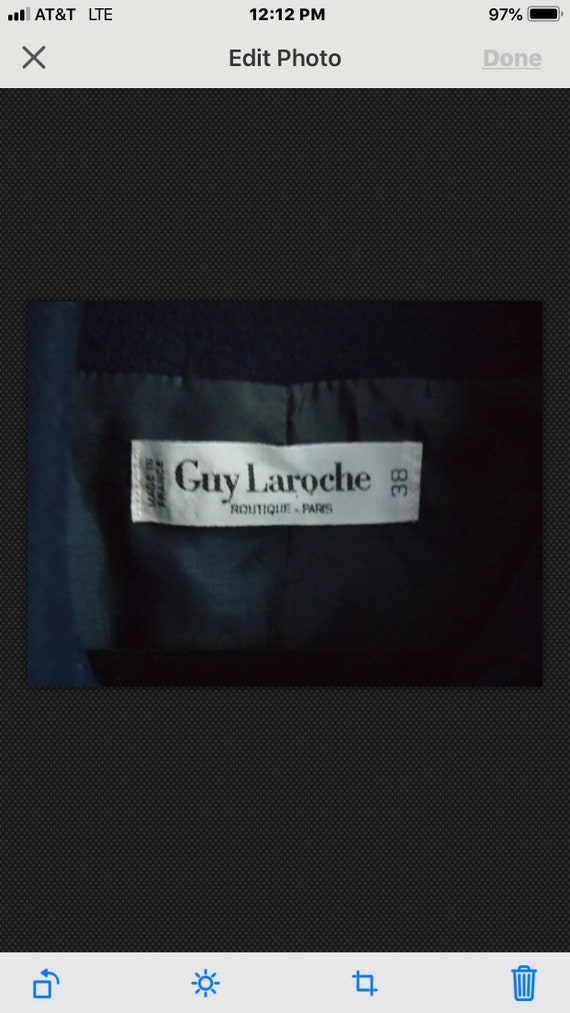 Vintage 60's Guy Laroche Paris Navy Military doub… - image 3