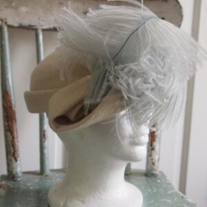 Vintage 40s Sonni California hat ostrich feathers image 2