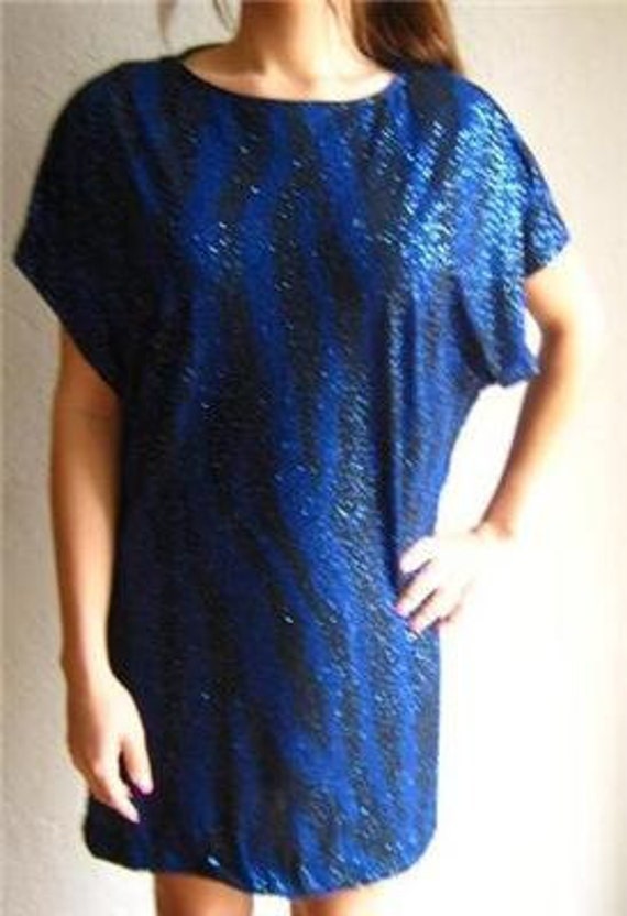 Vintage 80's Ricki Lang Nuit Sequin Mini Dress Top