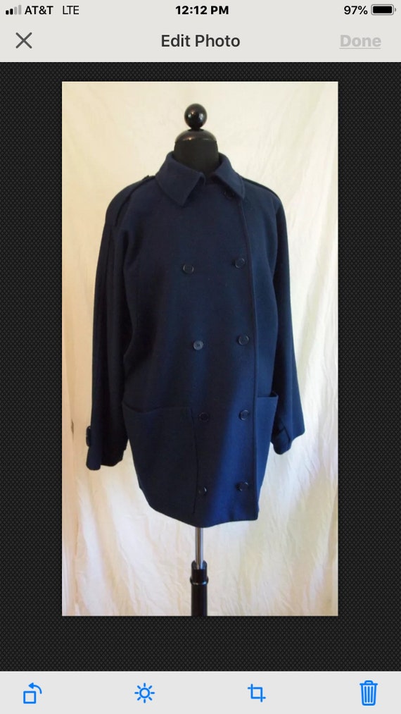 Vintage 60's Guy Laroche Paris Navy Military doubl