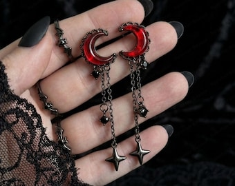 Orecchini Luna di Sangue - Gioielli gotici da vampiro, regalo di moda alternativa