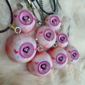 Handcrafted Resin Eyeball Jewelry - eyeball necklace - Gothic Charm Necklaces & Keychains - Chic Gifts for Goths