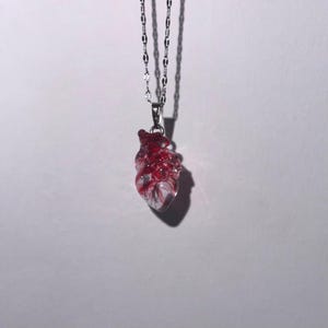 Personalized Red Handcrafted Heart Necklace - Handcrafted Drip Glue Pendant - Valentine's Day Gifts