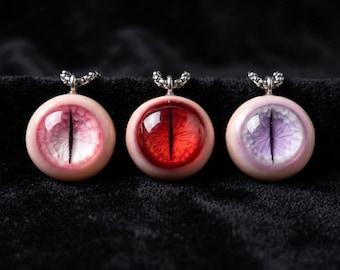 Gothic Vertical Pupil Eyeball Necklace: Creepy Cute Alt Fashion Jewelry
