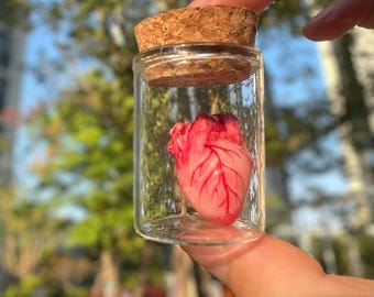 Handcrafted Clay Heart in a Jar - Perfect Halloween Invitation & Decor - A Heartfelt Gift for Your Beloved