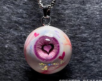 Handcrafted Resin Eyeball Jewelry, Sweet Eyeball Pendant, Gothic Charm Necklaces & Keychains, Chic Gifts for Goths, Unique holiday gift