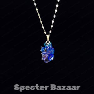 Blue Butterfly Anatomical Heart Necklace, Iridescent Organ Jewelry, Surreal Art Charm, Gothic Fantasy Gift image 4