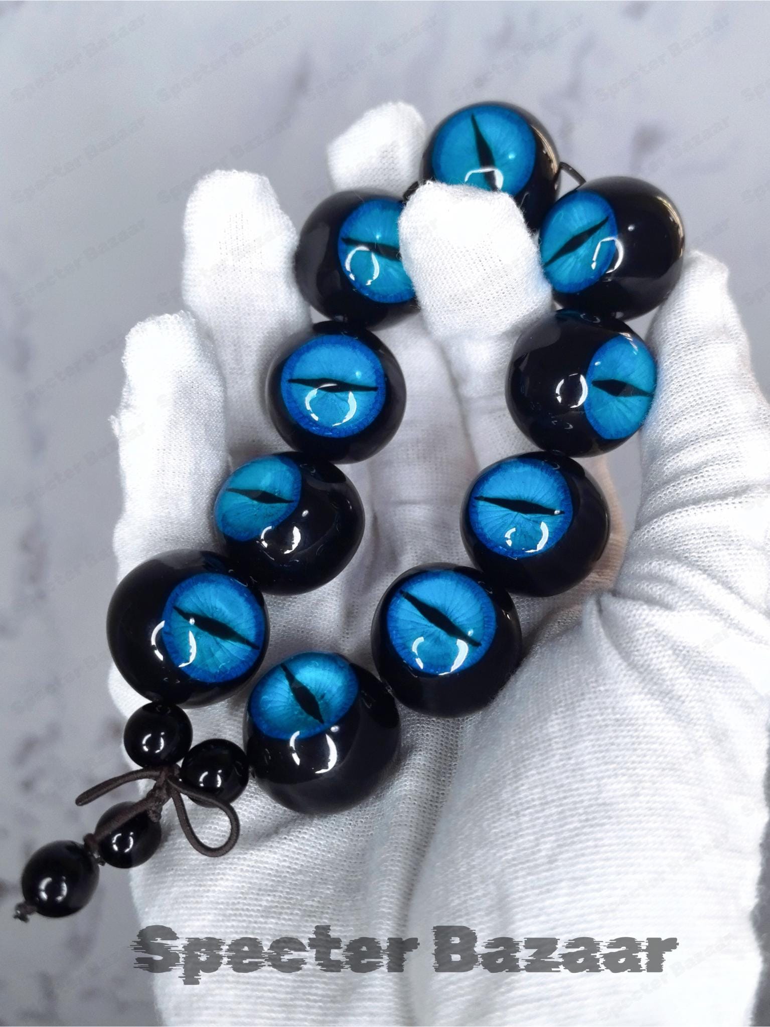 Handmade Resin Blue Eye Bracelet for Goth&Punk, Unique Gift for Goth, Weird Eyeball bracelet