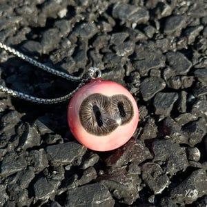 Double Pupil Black Eyeball Pendant Necklace, Unique Gothic Jewelry, Handmade Resin Eyeball Necklace for Women, Perfect Gift for Gothic