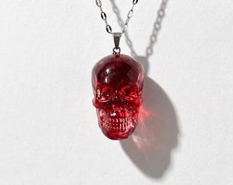 Red Skull Pendant - Gothic Vampire Aesthetic - Halloween Party Accessory