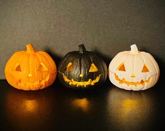 Indoor Halloween Pumpkin Lantern, Hand-Painted Halloween Jack O Lanterns, Halloween Gifts for Kids