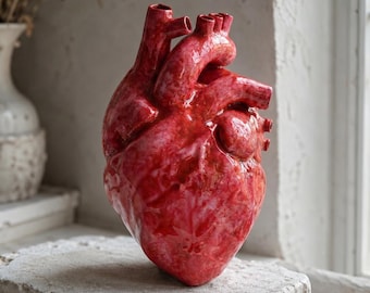 Anatomical Heart Model, Dark Art Home Decor, Medical Student Gift, Gothic Realistic Heart Sculpture