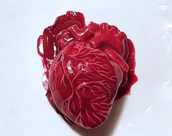 Heart-Shaped Stress Relief Squishy - Red, Blood-Themed Novelty Gift - Party Favor Gift