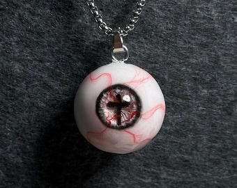 Handcrafted Resin Eyeball Jewelry, Sweet Eyeball Pendant, Gothic Charm Necklaces & Keychains, Chic Gifts for Goths, Unique holiday gift