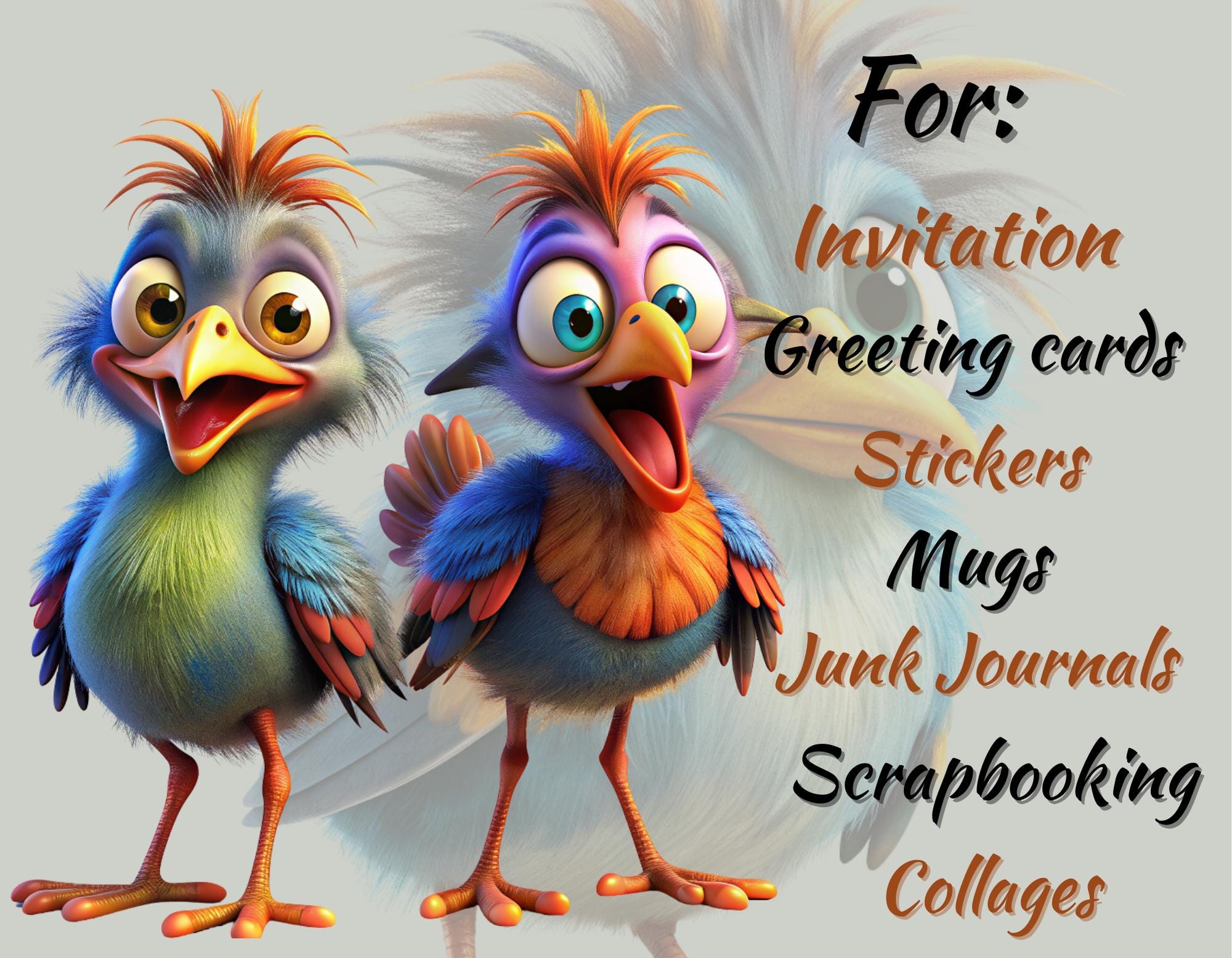 100 Cute Chibi Bird Clipart Bird Clipart Bundle Colorful Creatures ...