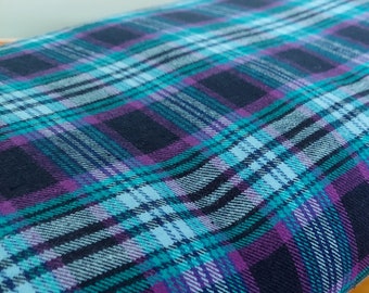Purple, Navy, Light Blue Plaid Flannel Windstar WN 059 Cotton Fabric