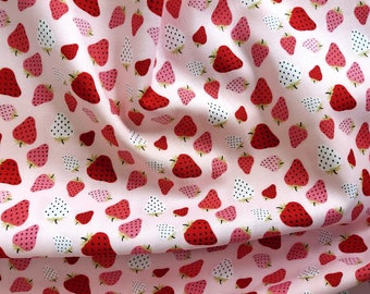 Strawberries Patch on Pink Prairie Sisters Homestead PH23422 Cotton Fabric by Poppie Cotton