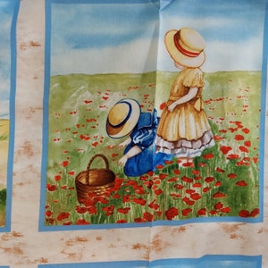 Cotton Fabric: Childhood Memories PANEL 1469 Cream for Elizabeth's Studio