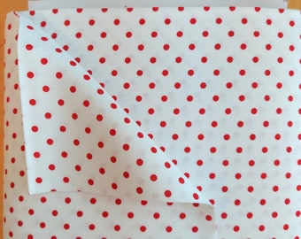 Cherry Red on White Polka Dot Basics C1820 Cotton Fabric by Timeless Treasures