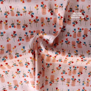 Tela de algodón rosa suave 53013-7 con flores de nomeolvides de Allison Harris para Windham Fabrics