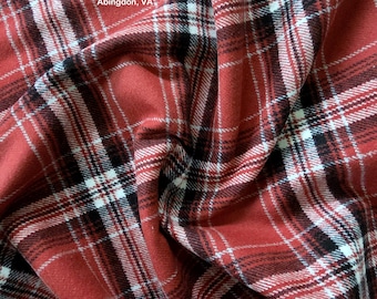 Cotton Flannel Fabric: Primo Keep It Classic Plaid R091410 Red Flannel by Marcus Fabrics