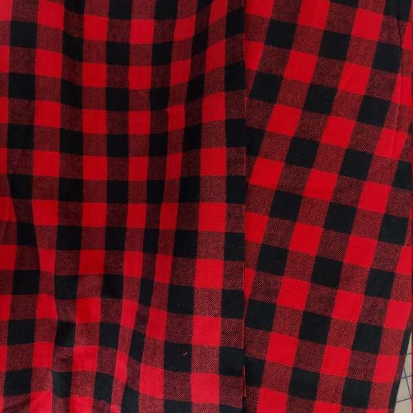 Red and Black Buffalo Check Windstar 052 Yarn Dyed fabric by Textile Creations