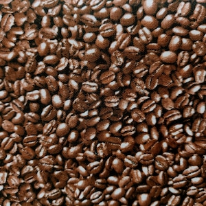 Realistic Coffee Bean Print ES-Food Festival 643 Cotton Fabric by Elizabeth&#39;s Studio