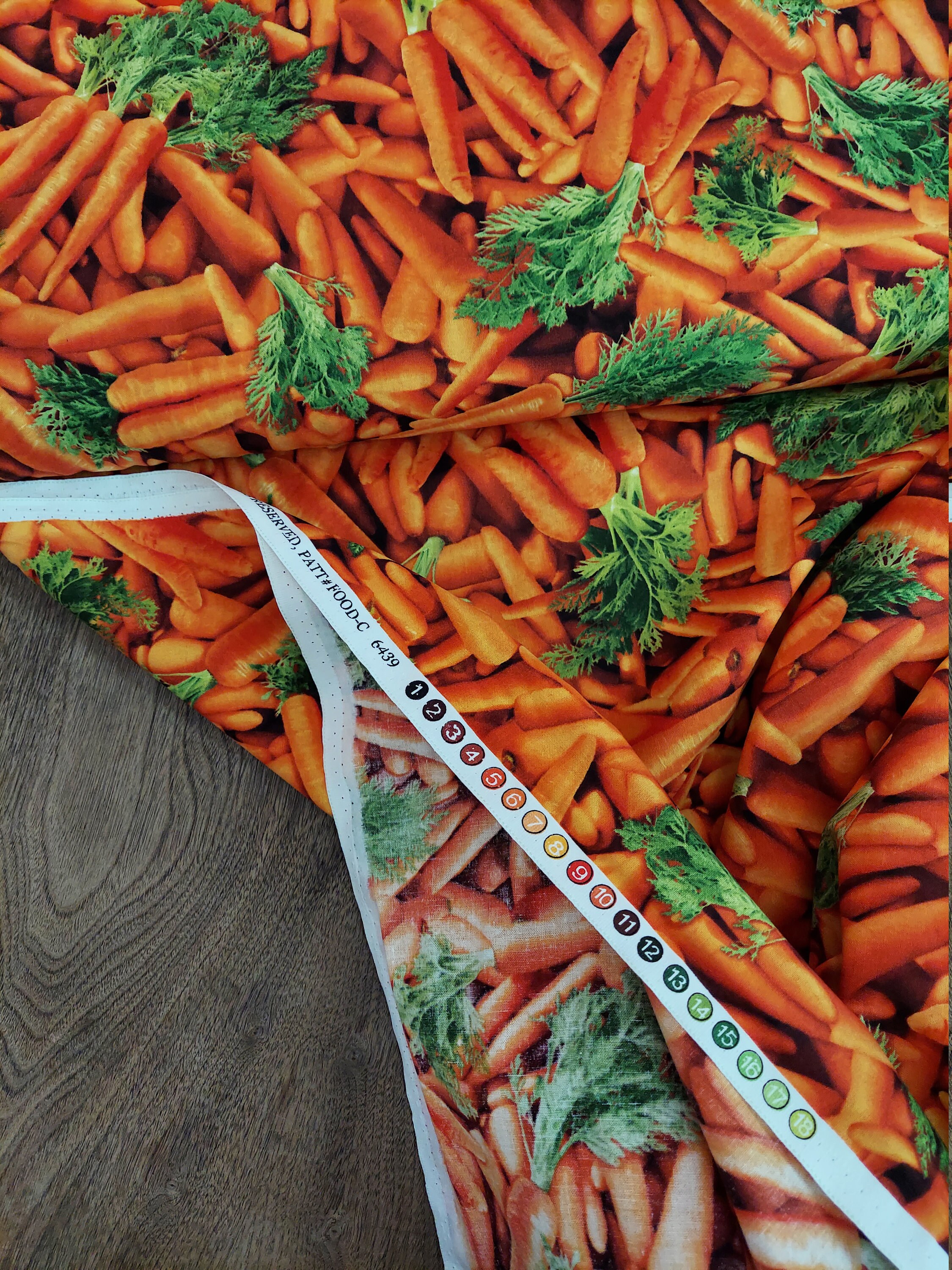 100% Cotton Fabric Timeless Treasures Orange Carrots Food Vegetable Carrot 