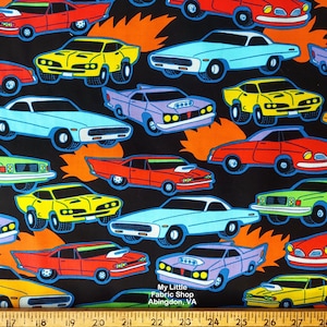 Cars C8327 heldere zwarte katoenen stof van Timeless Treasures