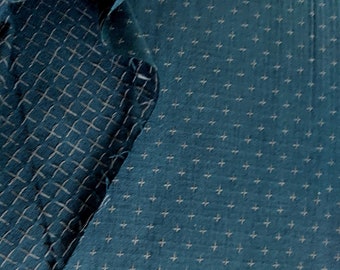 Fabric: Diamond Textiles Yarn Dyed Dark Blue Woven Cotton Nikko Geo 5596