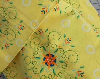 Mystic Forest 2598 Yellow Cotton Flannel Fabric by Fabri Quilt