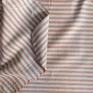 Rustic Woven Stripe Tan and White Natural Homespun color 1409 Cotton Fabric