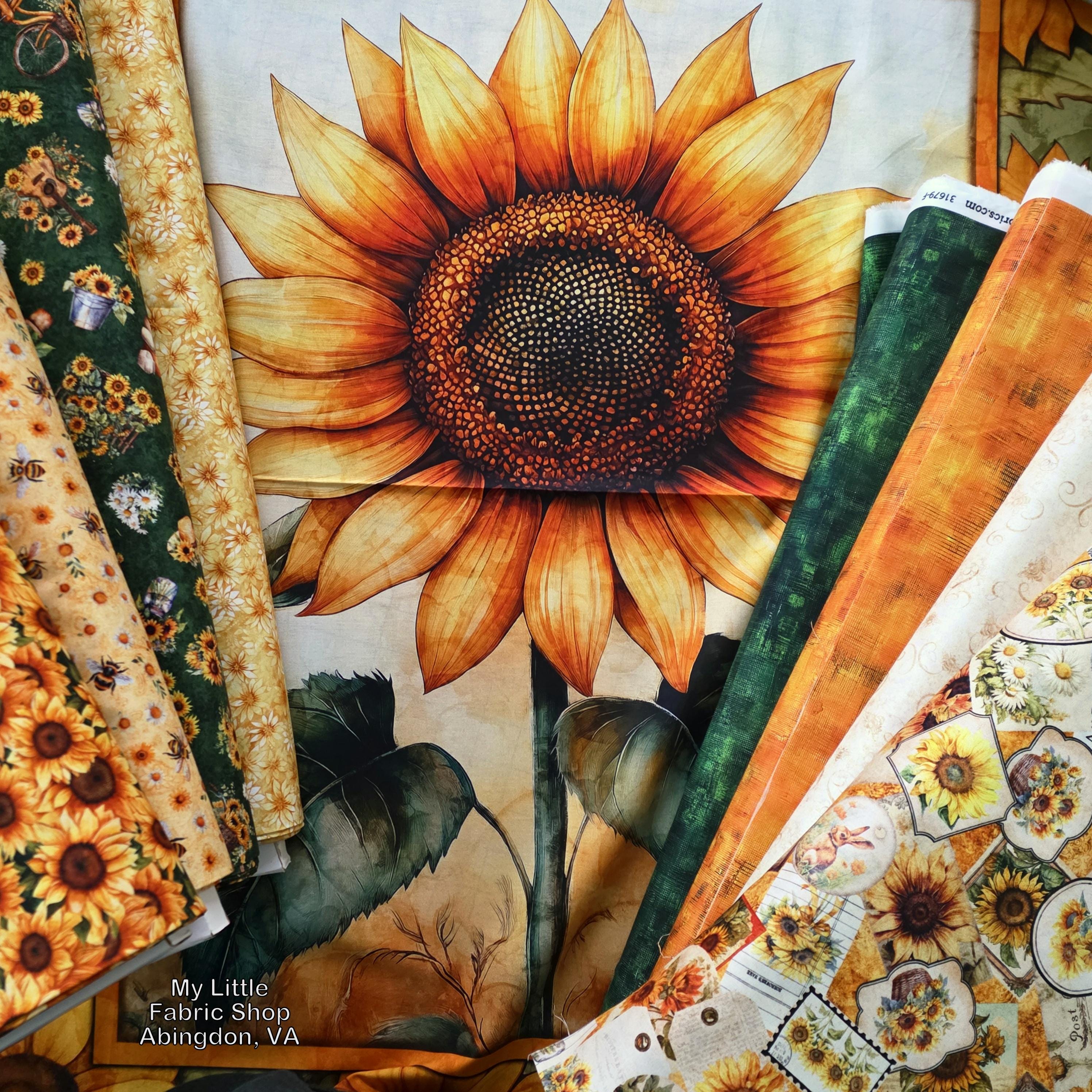 Cotton Fabric Panel: Sunflower Serenade Sunflower 2600-31800-X by