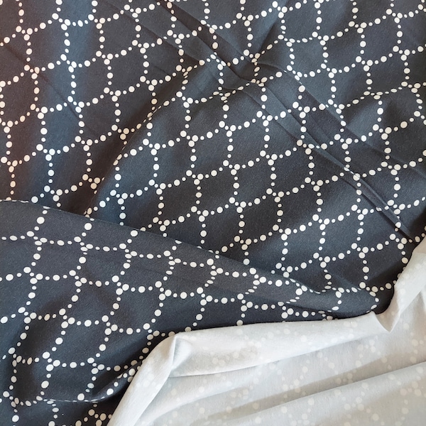 Art Gallery Millie Fleur: Ripples Black (charcoal gray) Cotton Knit Fabric K-11358