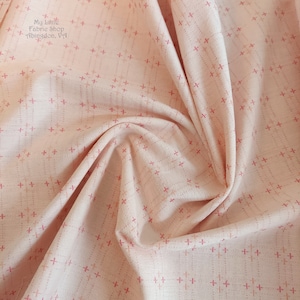 Soft Pink Embroidered "Stolen Kiss" Manchester 4335 Diamond Textiles Yarn Dyed Cotton Fabric