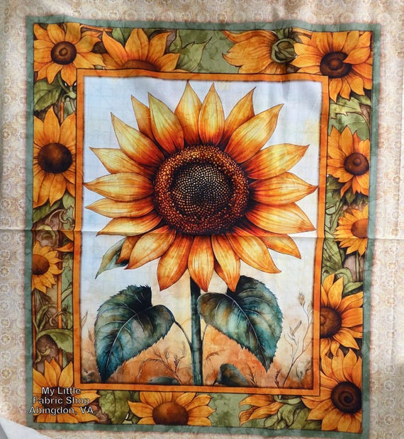 Cotton Fabric Panel: Sunflower Serenade Sunflower 2600-31800-X by