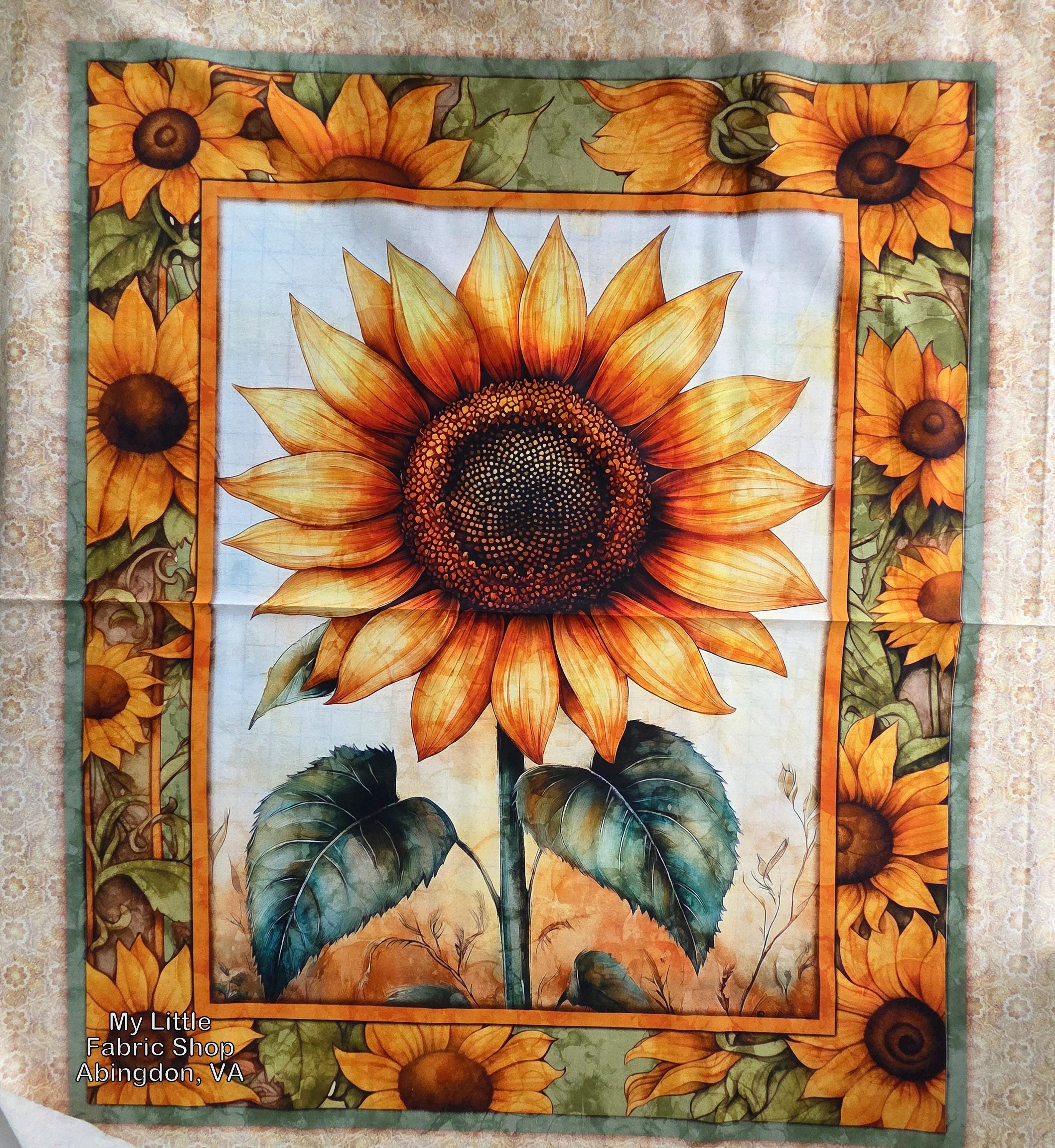 Cotton Fabric Panel: Sunflower Serenade Sunflower 2600-31800-X by