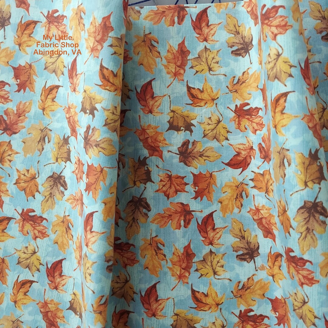 Cotton Fabric: Autumn Leaves 22211-BLU-CTN-D Pumpkin Please by Courtney ...