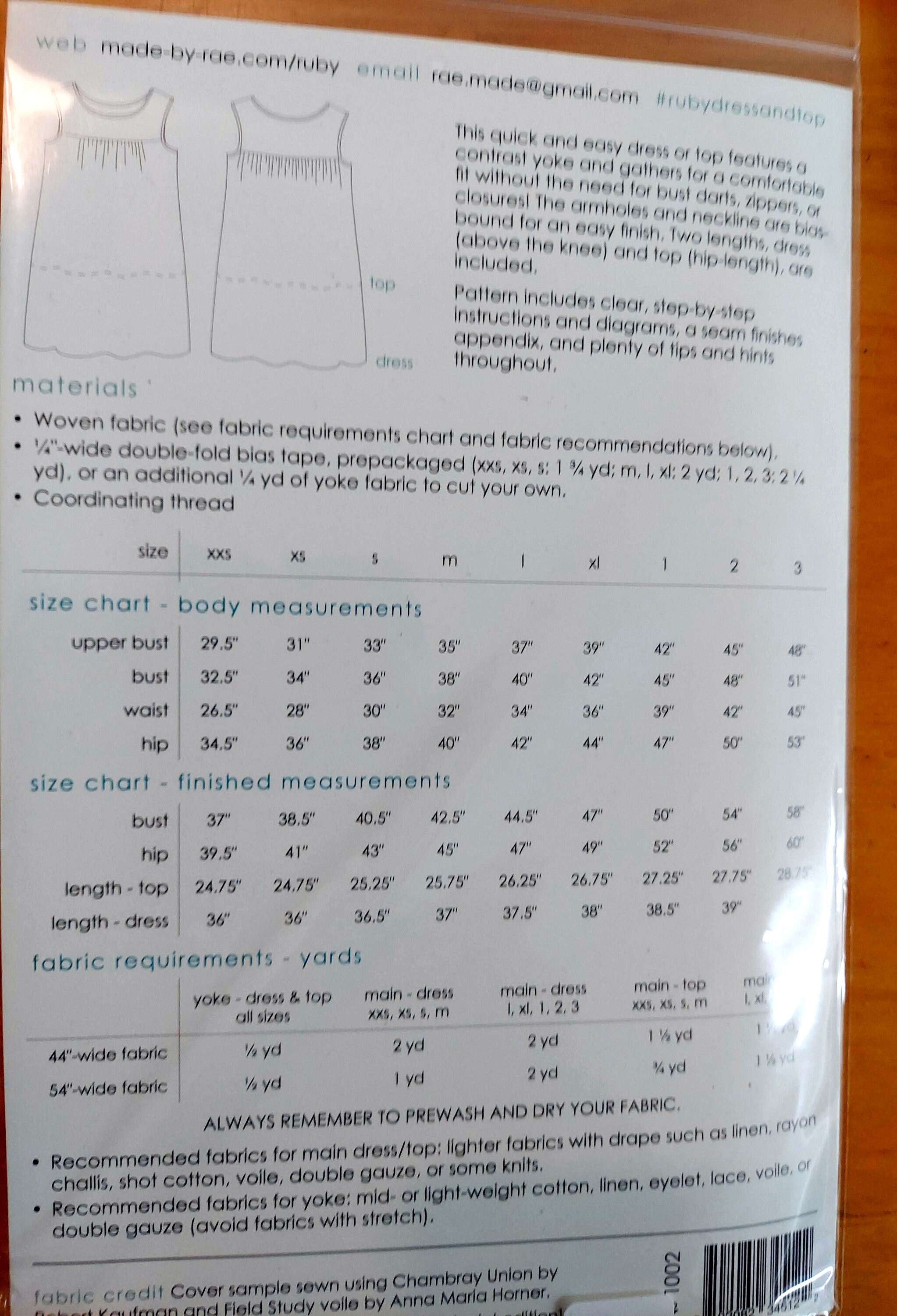 Made by Rae Ruby Top Sewing Pattern Dress Pattern Paper | Etsy