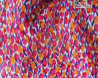 Rayon Fabric: Tulip Geranium Floral Koshibo Poly