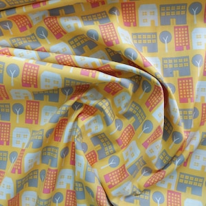 Tissu en popeline de coton Pretty City Urban Path par Monaluna Bio