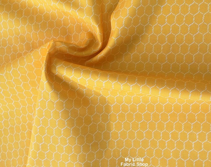 Cotton Fabric: Chicken Littles Chicken Wire Yolk 51863A-3 by Windham ...